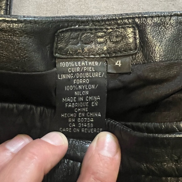 BCBG MaxAzria |  Vintage 100% Leather Pants - Picture 10 of 13